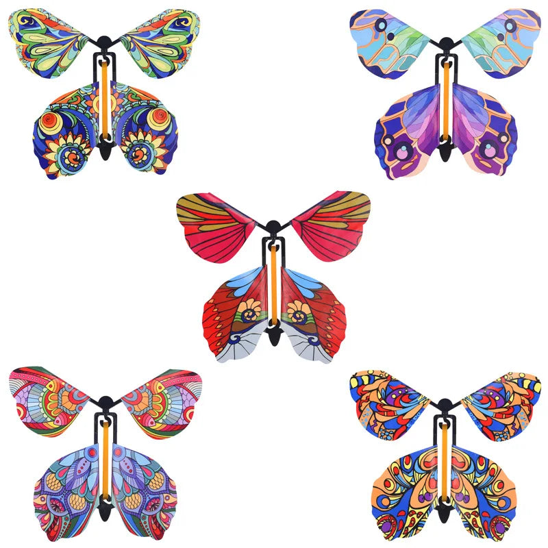 HKM-171219 Magic Flying Butterfly Toy – Rubber Band Powered Fun for Kids Ages 2 and Up