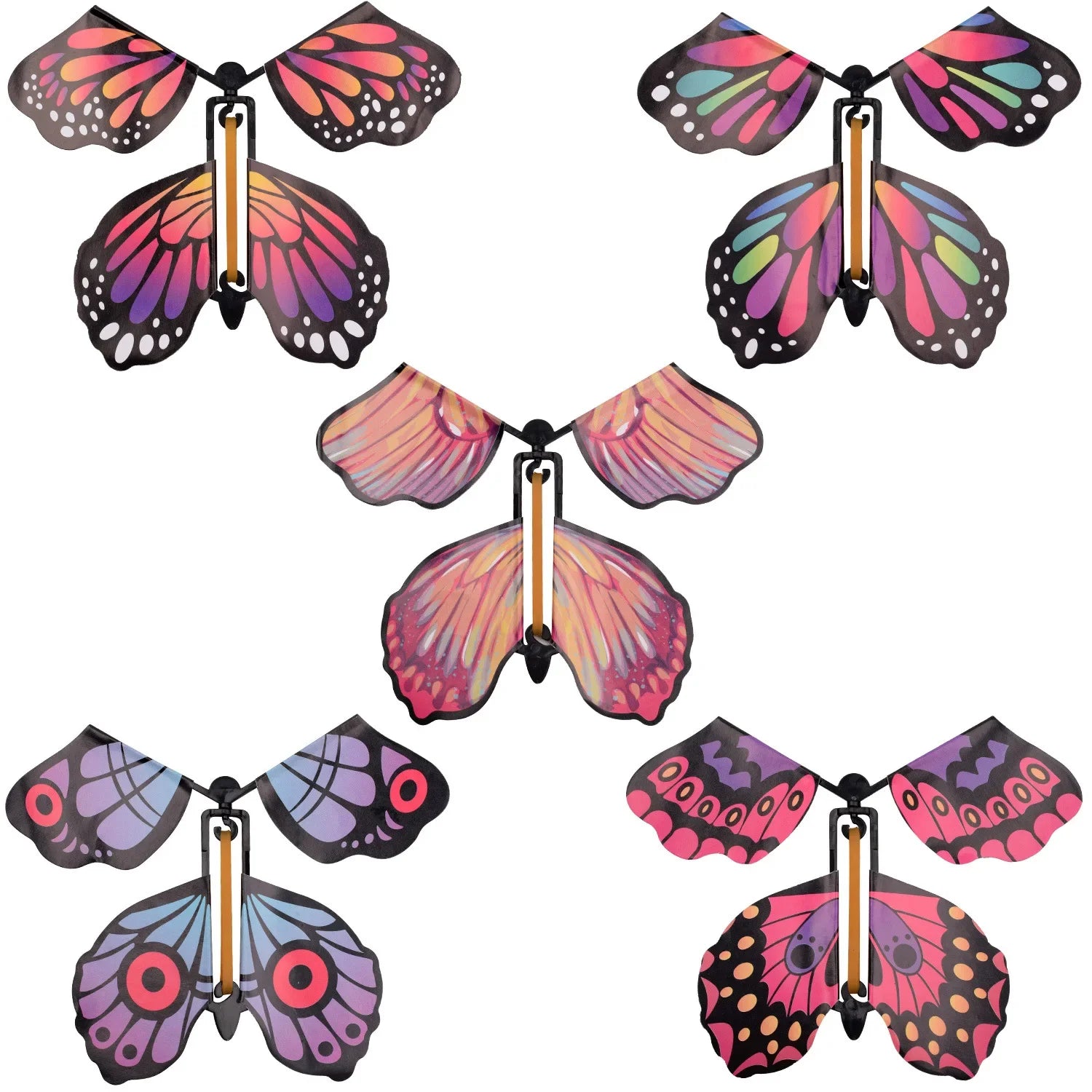 HKM-171219 Magic Flying Butterfly Toy – Rubber Band Powered Fun for Kids Ages 2 and Up