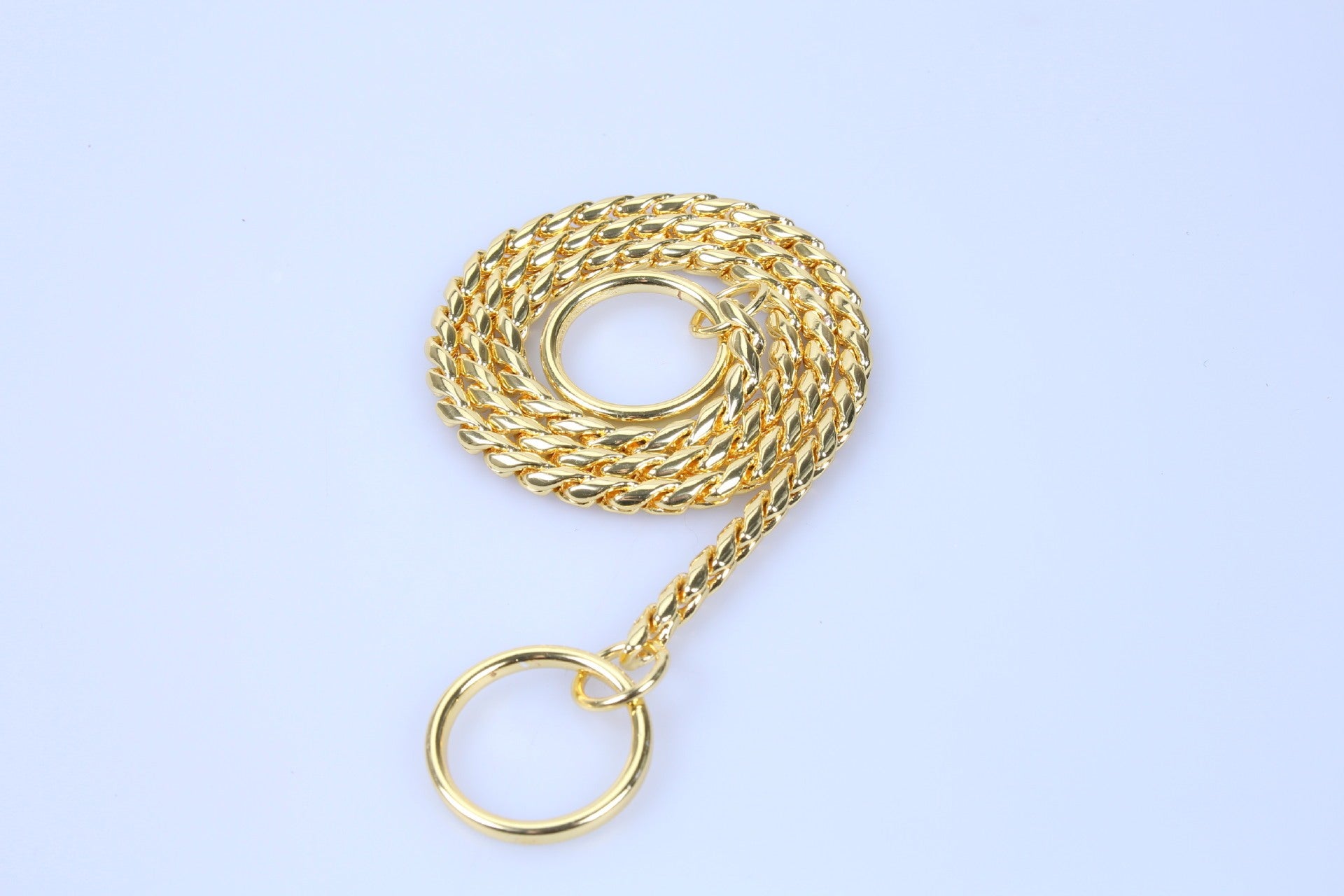 HKM-171347 Durable Anti-Bite Thickened Stainless Steel Dog Chain in Gold, Black, and Silver