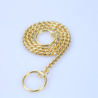 HKM-171347 Durable Anti-Bite Thickened Stainless Steel Dog Chain in Gold, Black, and Silver