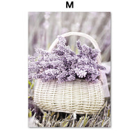 HKM-171539 Lilac Sea Purple Flower Field Canvas Wall Art for Modern Homes