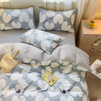 HKM-171539 Printed Cartoon Girl Cotton Quilt Cover Set - Four-Piece Bedding Collection