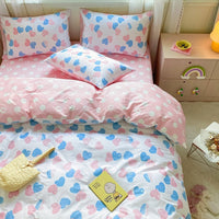 HKM-171539 Printed Cartoon Girl Cotton Quilt Cover Set - Four-Piece Bedding Collection