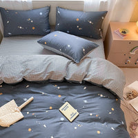 HKM-171539 Printed Cartoon Girl Cotton Quilt Cover Set - Four-Piece Bedding Collection