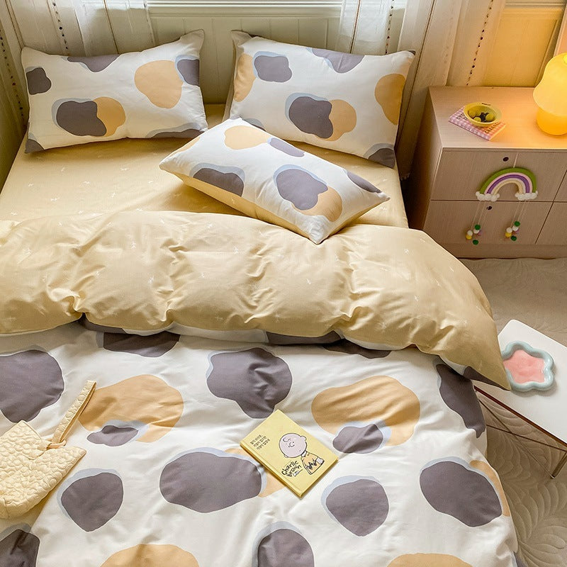 HKM-171539 Printed Cartoon Girl Cotton Quilt Cover Set - Four-Piece Bedding Collection