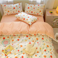 HKM-171539 Printed Cartoon Girl Cotton Quilt Cover Set - Four-Piece Bedding Collection