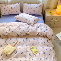 HKM-171539 Printed Cartoon Girl Cotton Quilt Cover Set - Four-Piece Bedding Collection