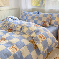 HKM-171539 Printed Cartoon Girl Cotton Quilt Cover Set - Four-Piece Bedding Collection