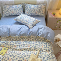HKM-171539 Printed Cartoon Girl Cotton Quilt Cover Set - Four-Piece Bedding Collection