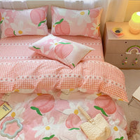 HKM-171539 Printed Cartoon Girl Cotton Quilt Cover Set - Four-Piece Bedding Collection