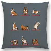 HKM-171667 Dog Print Linen Pillow Case - 45x45cm Cushion Cover
