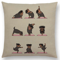 HKM-171667 Dog Print Linen Pillow Case - 45x45cm Cushion Cover