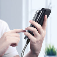 HKM-171923 18W Fast Charging 20000mAh PD QC Bidirectional Power Bank with Multi-USB Output, Black/White