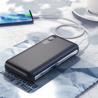 HKM-171923 18W Fast Charging 20000mAh PD QC Bidirectional Power Bank with Multi-USB Output, Black/White
