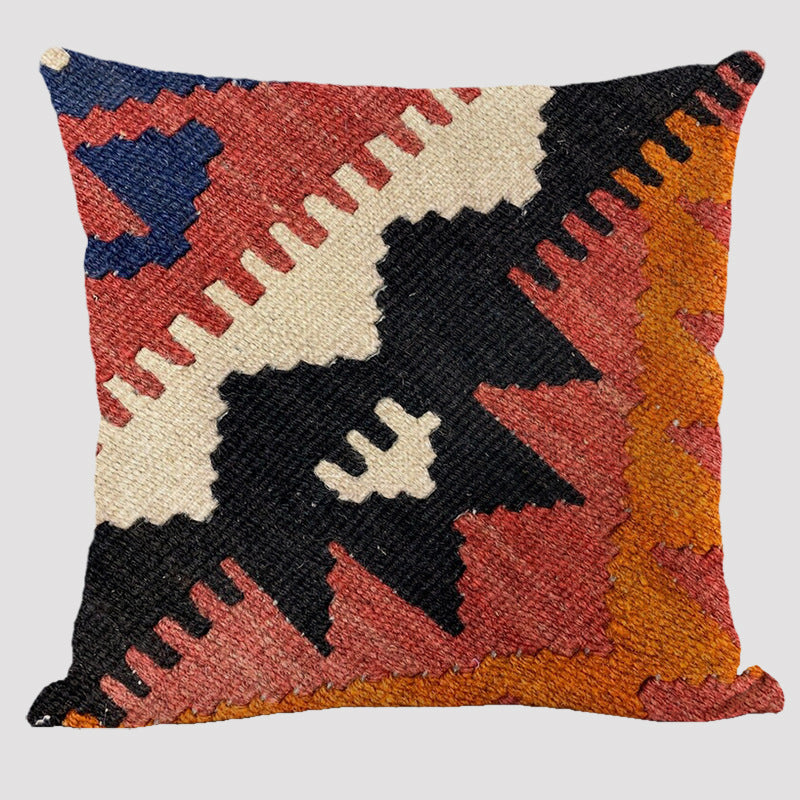 HKM-171923 Bohemian Ethnic Style Linen Pillowcase - 45x45cm Design