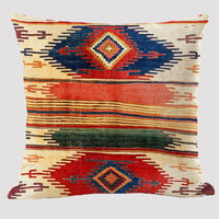 HKM-171923 Bohemian Ethnic Style Linen Pillowcase - 45x45cm Design
