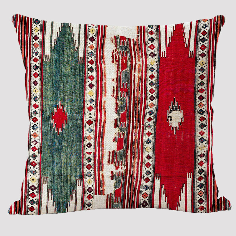 HKM-171923 Bohemian Ethnic Style Linen Pillowcase - 45x45cm Design
