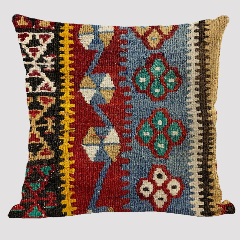 HKM-171923 Bohemian Ethnic Style Linen Pillowcase - 45x45cm Design