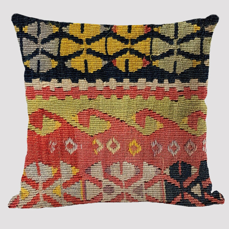 HKM-171923 Bohemian Ethnic Style Linen Pillowcase - 45x45cm Design