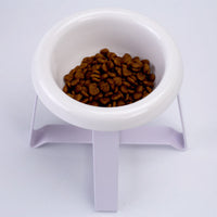 HKM-172051 Elevated Ceramic Cat Feeding Bowl with Iron Stand - Antislip Design for Comfortable Feeding