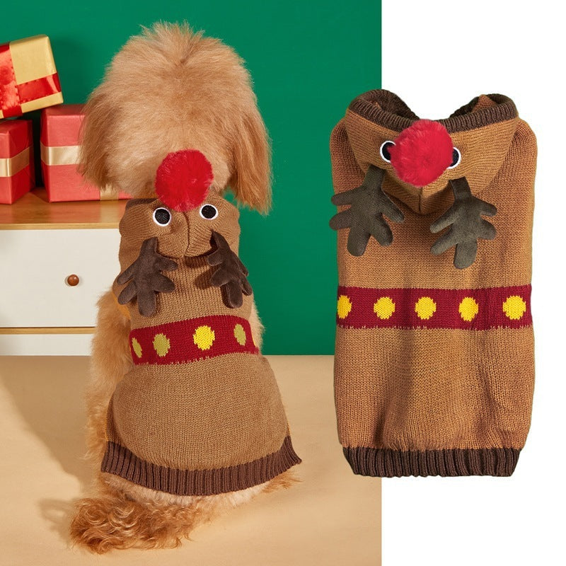 HKM-172115 Festive Christmas Pet Outfit with Santa, Snowflake, and Gingerbread Designs in Various Sizes