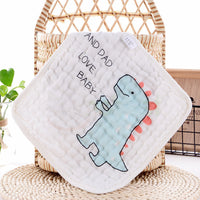 HKM-172115 Six-Layer Pure Cotton Gauze Towels for Infants and Children - Animal Series (Pack of 5) 30x30cm