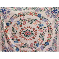 HKM-172243 Artistic Flower Embroidery Tapestry - 100% Polyester, 130x150 cm for Home Decor