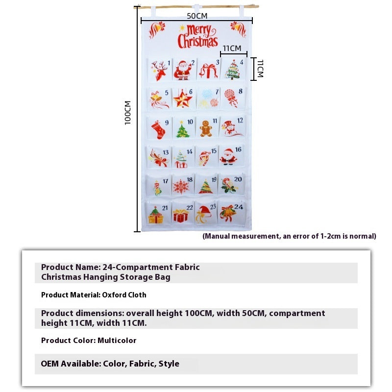 HKM-172499 Christmas Wall-Mounted Storage Bag for Hanging Décor - Versatile Oxford Cloth Design