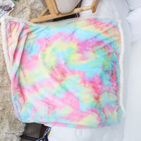 HKM-172691 Ultra Soft Rainbow Faux Fur Blanket – Microfiber Sherpa for Couch and Bed, 130x160cm/160x200cm