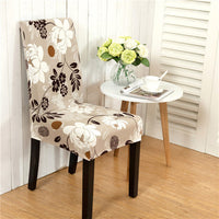 HKM-172755 Chinese Classical Floral Stretch Chair Cover - Fits Chair Backs 46-55cm, Polyester & Spandex, Perfect for Any Room