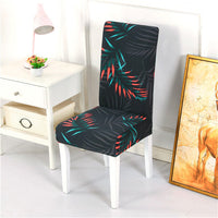 HKM-172755 Chinese Classical Floral Stretch Chair Cover - Fits Chair Backs 46-55cm, Polyester & Spandex, Perfect for Any Room