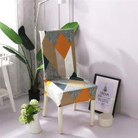 HKM-172755 Chinese Classical Floral Stretch Chair Cover - Fits Chair Backs 46-55cm, Polyester & Spandex, Perfect for Any Room