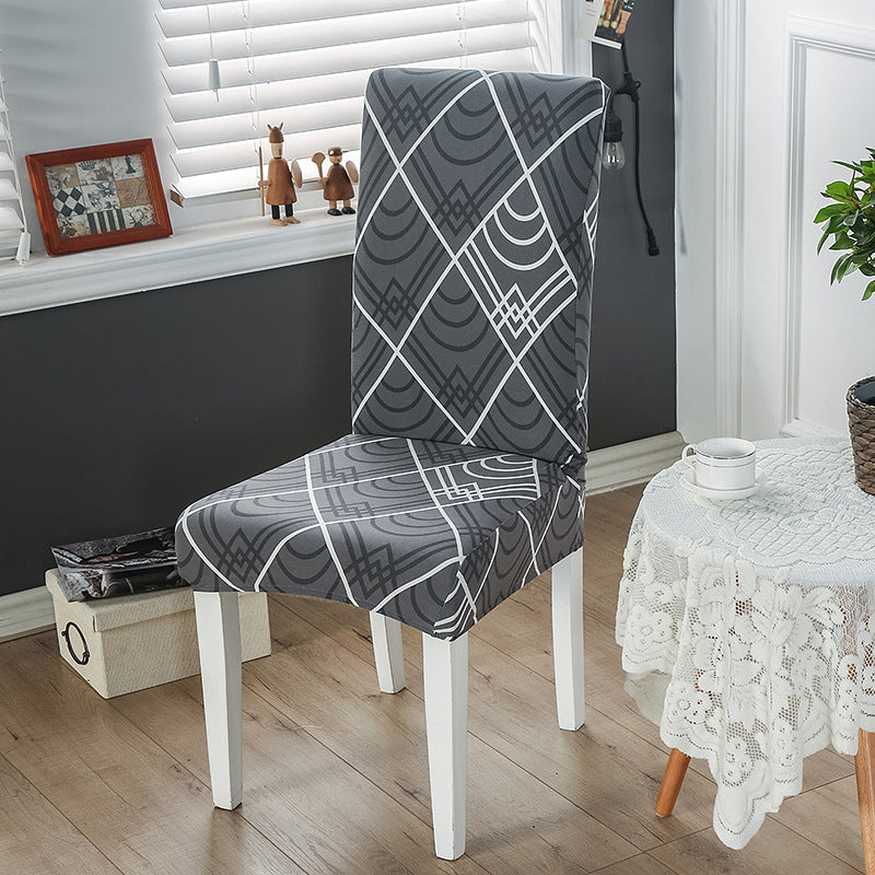HKM-172755 Chinese Classical Floral Stretch Chair Cover - Fits Chair Backs 46-55cm, Polyester & Spandex, Perfect for Any Room