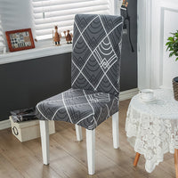 HKM-172755 Chinese Classical Floral Stretch Chair Cover - Fits Chair Backs 46-55cm, Polyester & Spandex, Perfect for Any Room