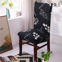 HKM-172755 Chinese Classical Floral Stretch Chair Cover - Fits Chair Backs 46-55cm, Polyester & Spandex, Perfect for Any Room