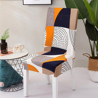 HKM-172755 Chinese Classical Floral Stretch Chair Cover - Fits Chair Backs 46-55cm, Polyester & Spandex, Perfect for Any Room