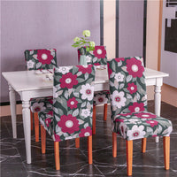 HKM-172755 Chinese Classical Floral Stretch Chair Cover - Fits Chair Backs 46-55cm, Polyester & Spandex, Perfect for Any Room