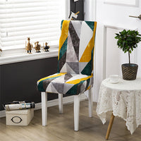 HKM-172755 Chinese Classical Floral Stretch Chair Cover - Fits Chair Backs 46-55cm, Polyester & Spandex, Perfect for Any Room