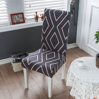 HKM-172755 Chinese Classical Floral Stretch Chair Cover - Fits Chair Backs 46-55cm, Polyester & Spandex, Perfect for Any Room