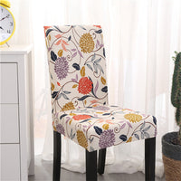 HKM-172755 Chinese Classical Floral Stretch Chair Cover - Fits Chair Backs 46-55cm, Polyester & Spandex, Perfect for Any Room