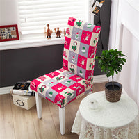 HKM-172755 Chinese Classical Floral Stretch Chair Cover - Fits Chair Backs 46-55cm, Polyester & Spandex, Perfect for Any Room