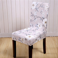 HKM-172755 Chinese Classical Floral Stretch Chair Cover - Fits Chair Backs 46-55cm, Polyester & Spandex, Perfect for Any Room