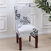 HKM-172755 Chinese Classical Floral Stretch Chair Cover - Fits Chair Backs 46-55cm, Polyester & Spandex, Perfect for Any Room