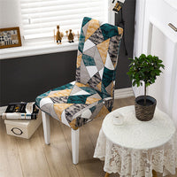 HKM-172755 Chinese Classical Floral Stretch Chair Cover - Fits Chair Backs 46-55cm, Polyester & Spandex, Perfect for Any Room