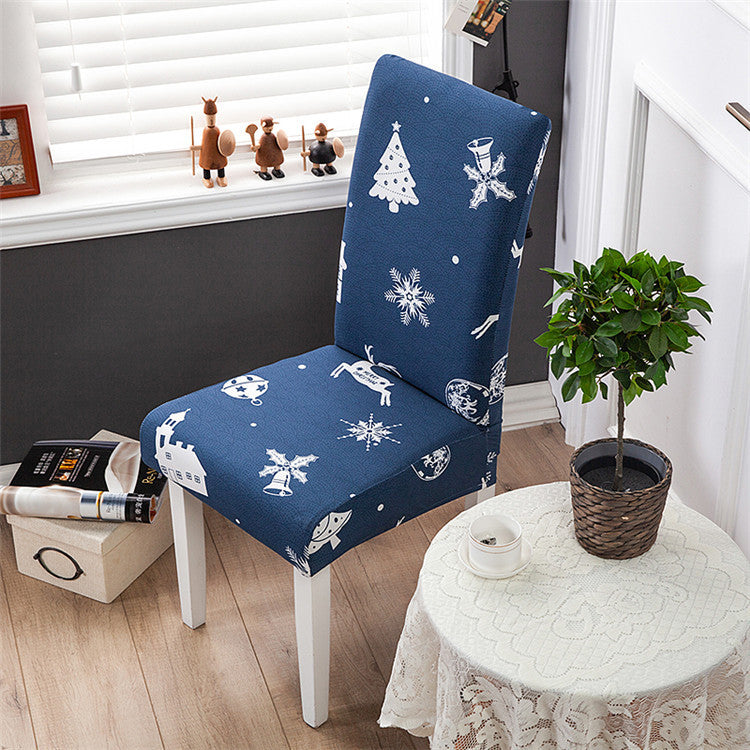 HKM-172755 Chinese Classical Floral Stretch Chair Cover - Fits Chair Backs 46-55cm, Polyester & Spandex, Perfect for Any Room