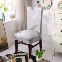 HKM-172755 Chinese Classical Floral Stretch Chair Cover - Fits Chair Backs 46-55cm, Polyester & Spandex, Perfect for Any Room
