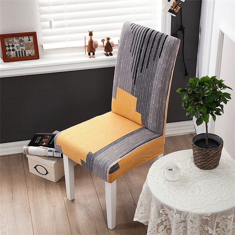 HKM-172755 Chinese Classical Floral Stretch Chair Cover - Fits Chair Backs 46-55cm, Polyester & Spandex, Perfect for Any Room