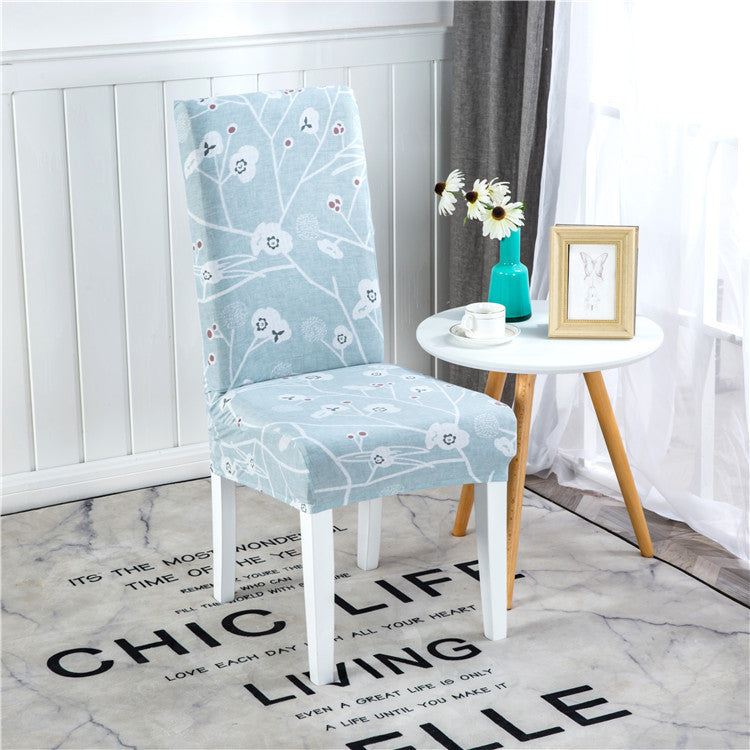 HKM-172755 Chinese Classical Floral Stretch Chair Cover - Fits Chair Backs 46-55cm, Polyester & Spandex, Perfect for Any Room