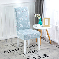 HKM-172755 Chinese Classical Floral Stretch Chair Cover - Fits Chair Backs 46-55cm, Polyester & Spandex, Perfect for Any Room