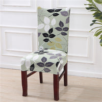 HKM-172755 Chinese Classical Floral Stretch Chair Cover - Fits Chair Backs 46-55cm, Polyester & Spandex, Perfect for Any Room